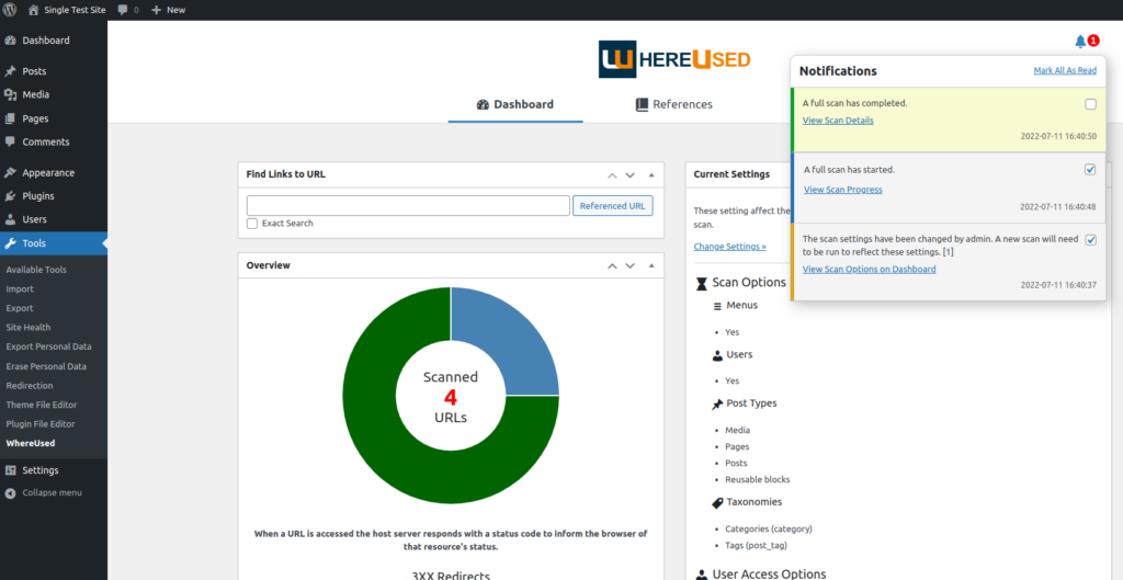 WhereUsed Plugin Dashboard